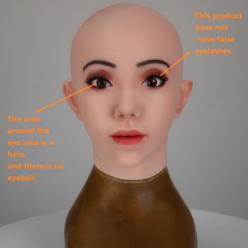 Face Mask Silicone - リアルな肌の質感を持つ女性用シリコン製フェイスマスク、高シミュレーションヘッドマスク、クロスドレス、コスプレ、仮装パーティー用小道具
