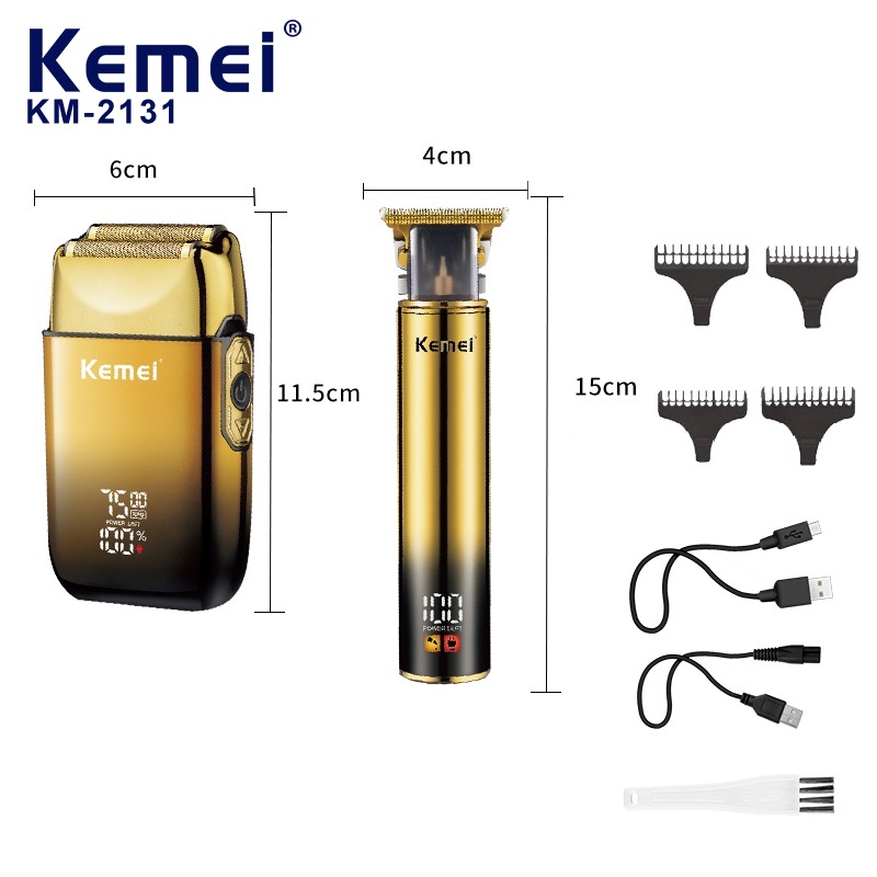 Epilator Wireless - kemei プロフェッショナル多機能バリカン＆フェイスシェーバーセット - 旅行・自宅用ワイヤレス充電 KM-2131