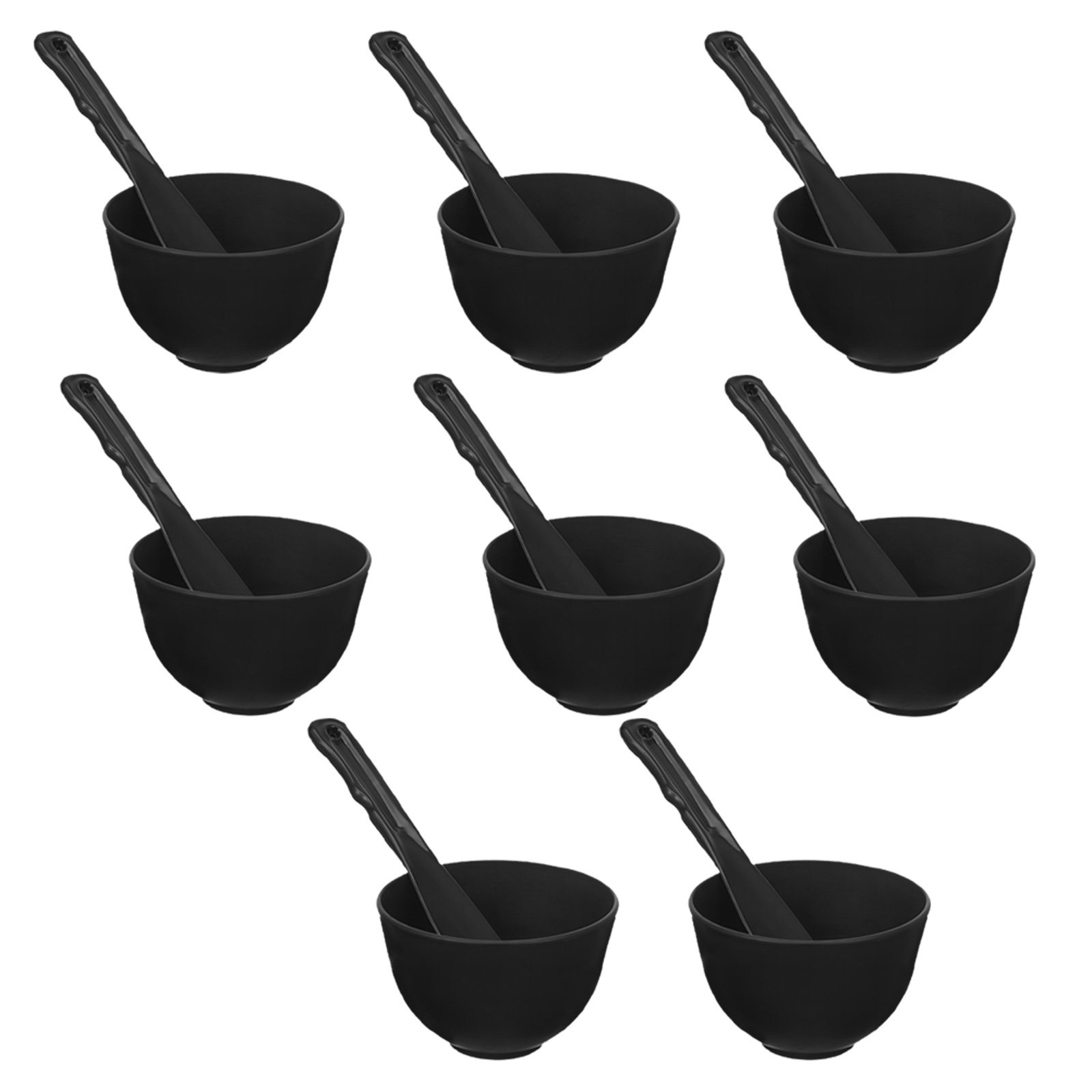 Face Mask Silicone - 8個セットシリコン製フェイスマスクミキシングボウルセット、攪拌スティック付き、柔軟で滑りにくいスキンケアツール、フェイシャルマッドクレイマスクDIYスパ用
