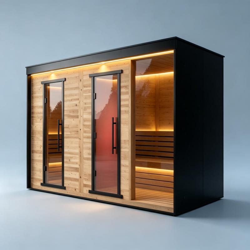 モダンなサウナ室、カスタムデザインの豪華な木製キャビン、屋内 - Spa Wellness Design のレビューと価格