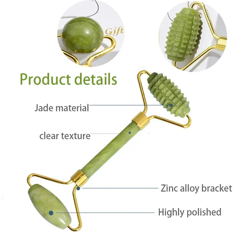 天然翡翠ローラーフェイスグアシャ、天然石、ボディネックマッサ - Jade Roller Stone のレビューと価格